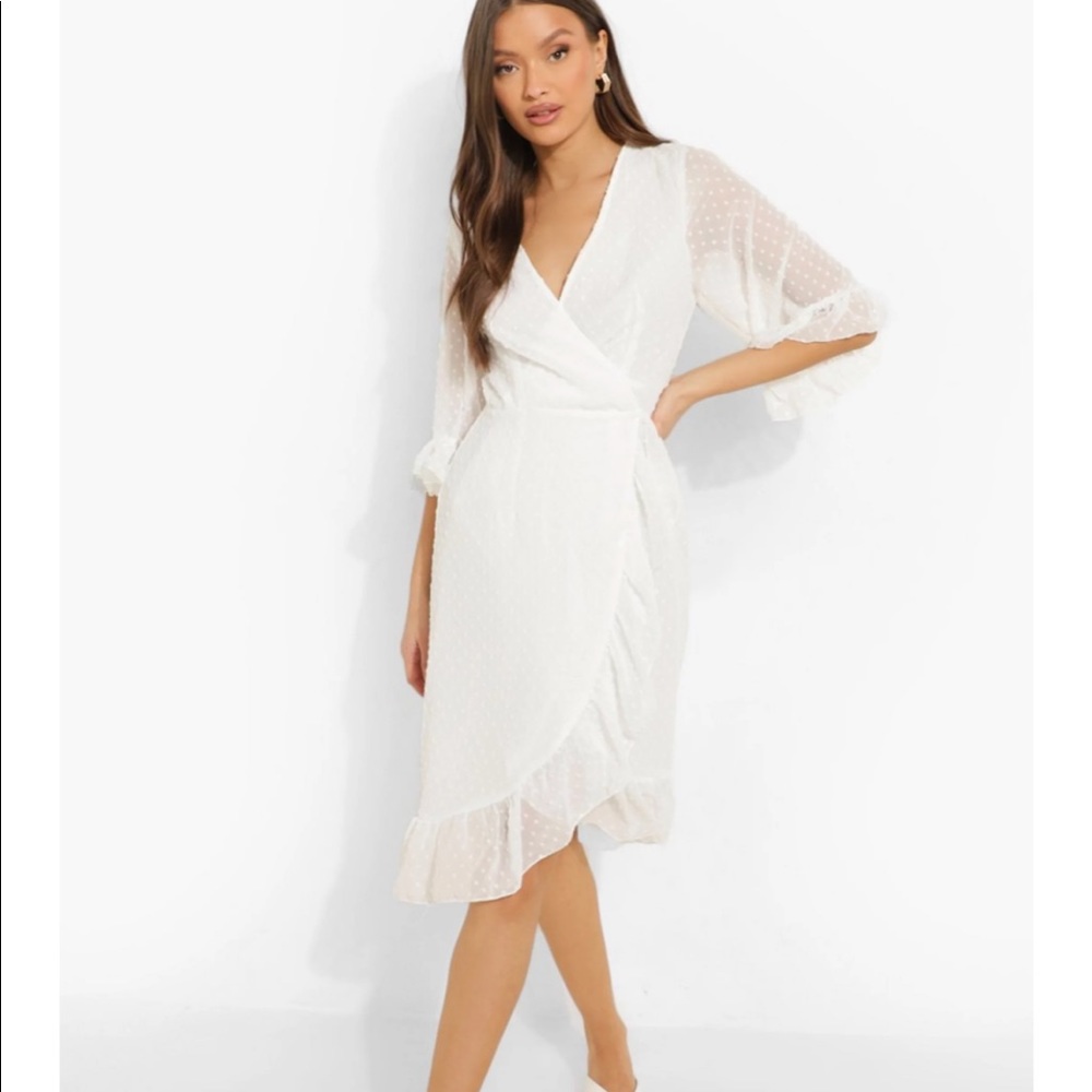 Off white wrap dress